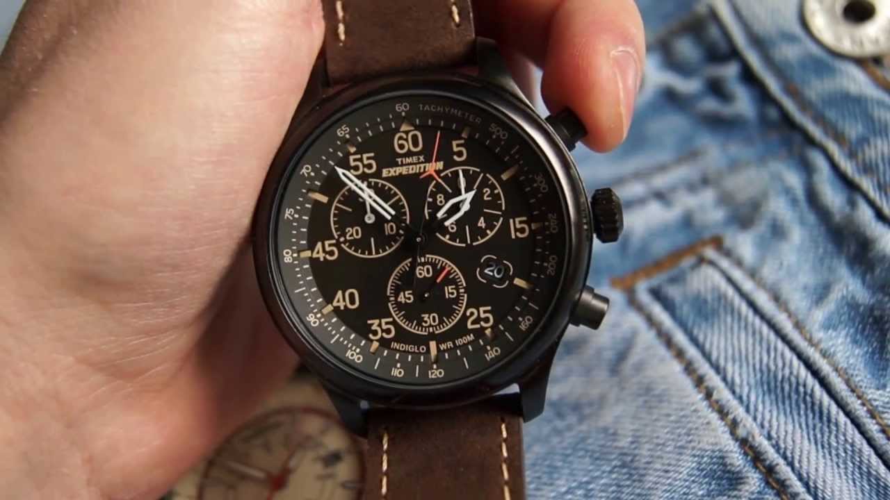 Đồng hồ nam dây da Timex Expedition T499059J (Nâu)