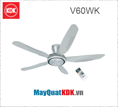Quạt trần remote KDK V60WK, thiết kế cánh 3D - gió tự nhiên trong nhà bạn