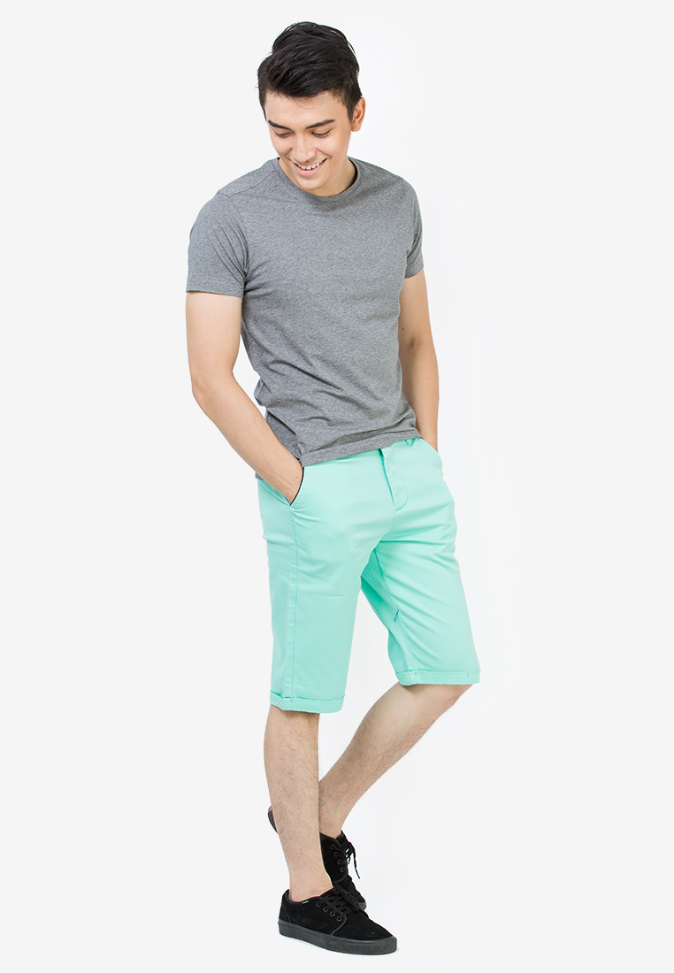 Quần shorts Kaki Sea Collection xắn lai màu xanh ngọc